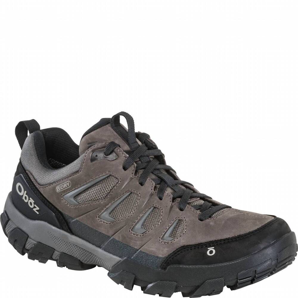 NEW OBOZ men's sawtooth x low b-dry hiking shoes in charcoal
